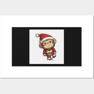 Christmas Monkey! Posters and Art